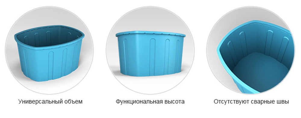 Ванна ЭкоПром 400 л.(110x90x60см;синий) - арт.555650