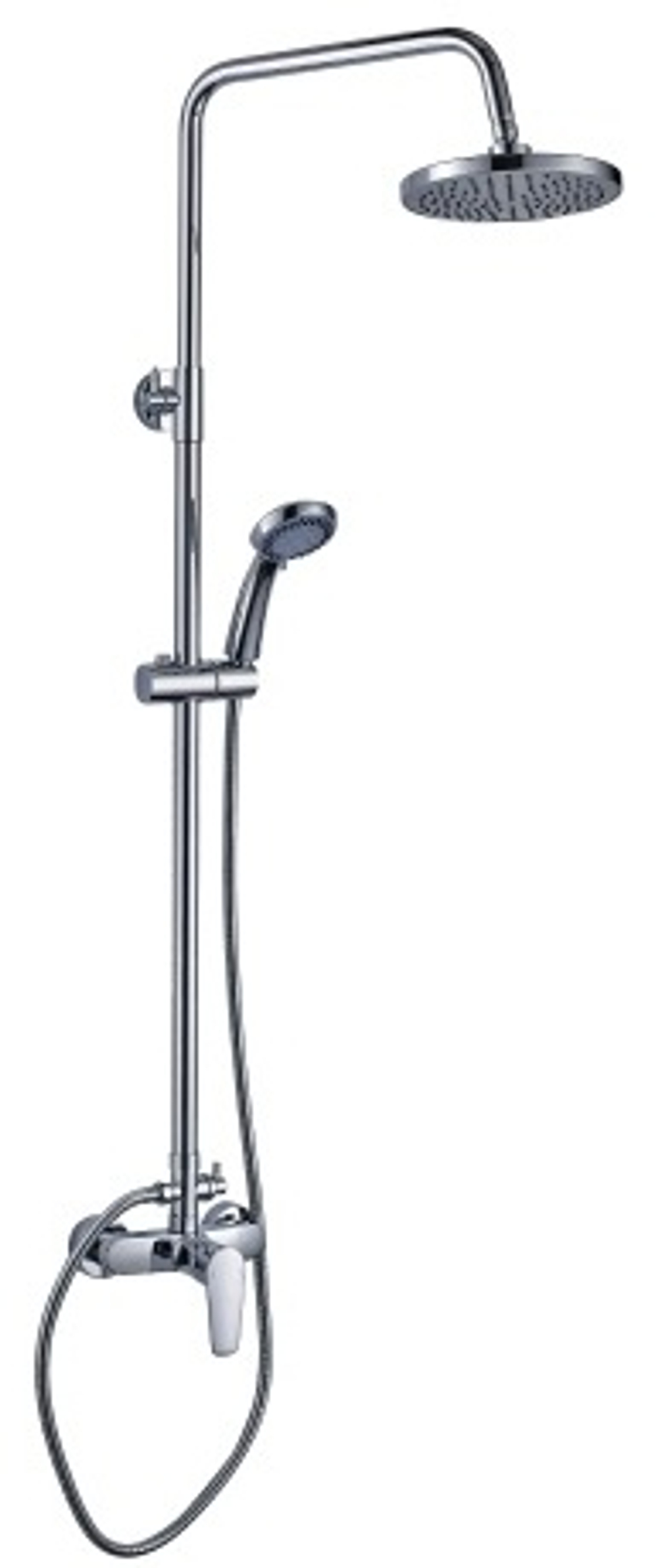 Cмеситель для душа Rossinka S 35-45 с регулируемой высотой штанги и верхней душевой лейкой Тропический дождь