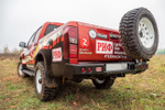 Бампер силовой задний Isuzu D-MAX (2012-2020) с квадратом под фаркоп, калиткой, фонарями, подсветкой номера стандарт