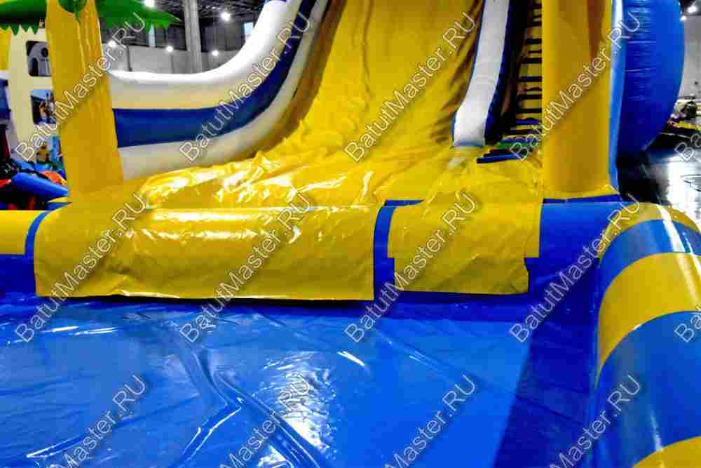 Надувной батут-горка с бассейном «Пляжный оазис», 21*7*7 м