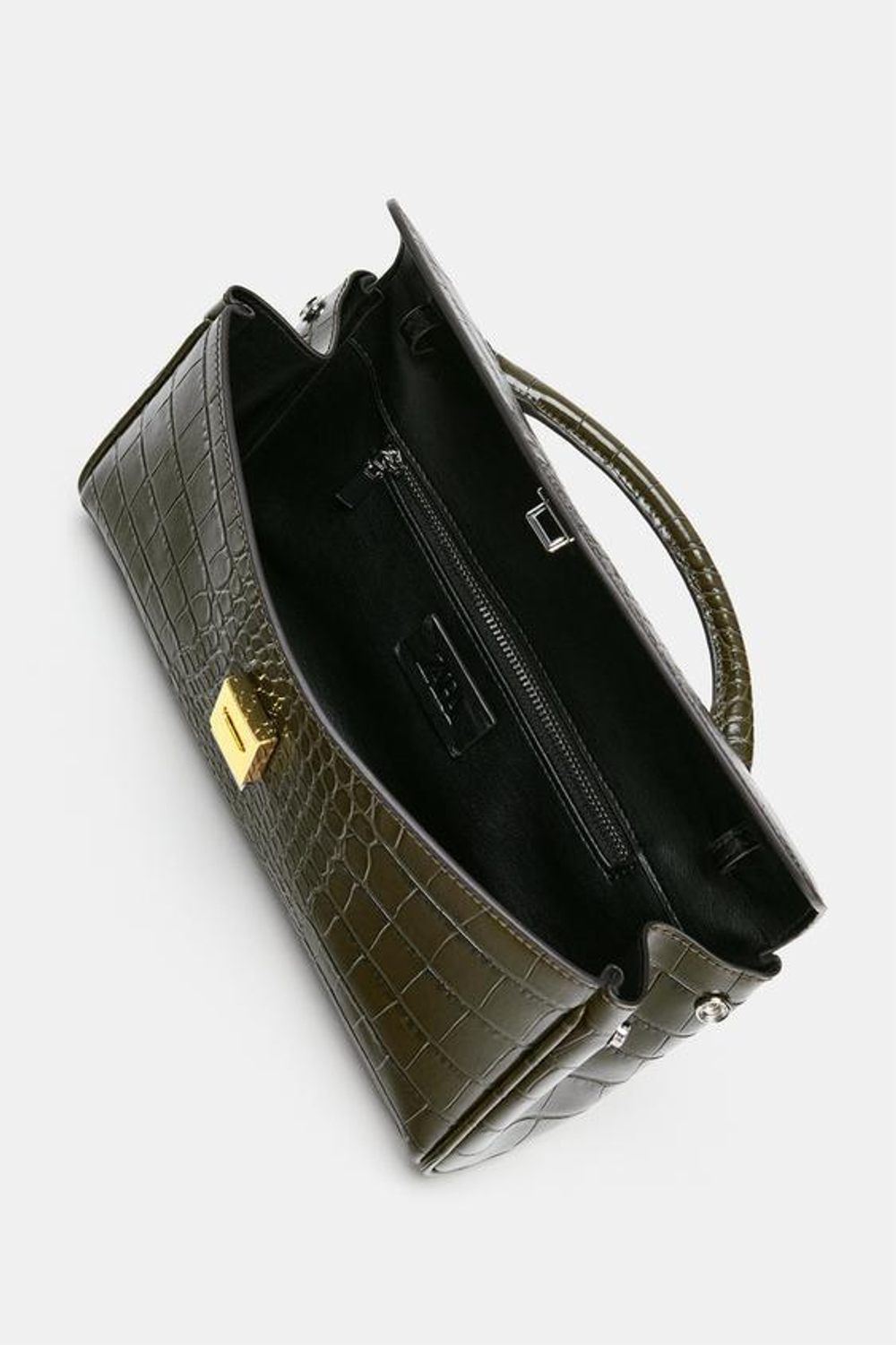 ZARA РЕЛЬЕФНАЯ СУМКА, ЗЕЛЕНЫЙ