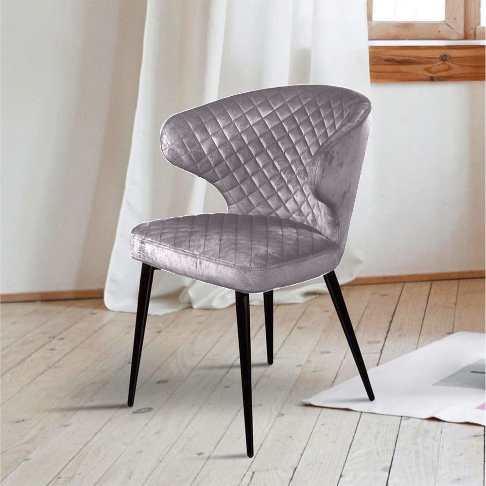 Стул Richard ромб, бархат светло-серый 26