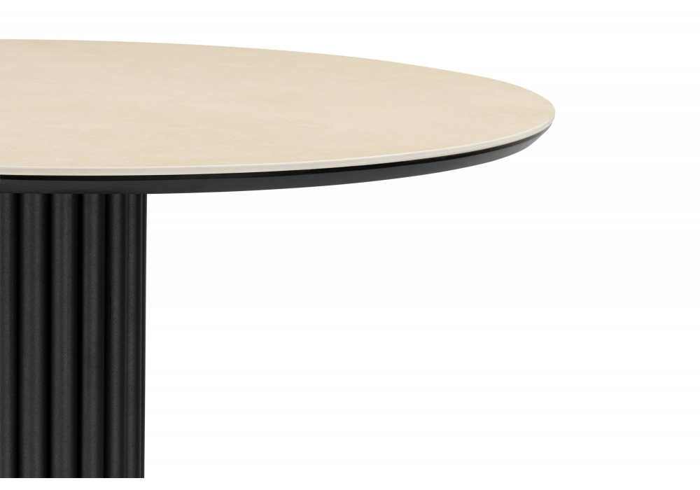 Керамический стол Woodville Кэмерон 90 okara light yellow, черный