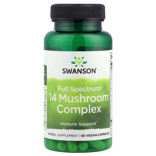 Swanson Vitamins, Full Spectrum®, комплекс из 14 грибов, 60 веганских капсул