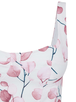 Сарафан корсажный миди с цветочным принтом