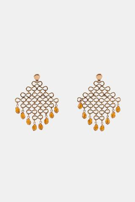 ZARA МЕТАЛЛИЧЕСКИЕ СЕРЬГИ С БУСИНАМИ, ЗОЛОТИСТЫЙ