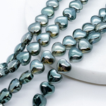 Бусина стекло Сердце, размер 7,7*8,5 мм, цена за набор 10 шт