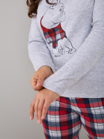 Пижама с брюками КБ-004П/серый-синекраснаяклетка
