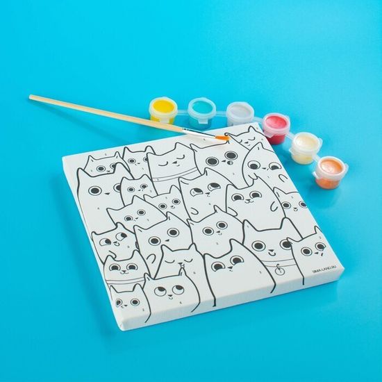 Картина по номерам "Милые котята" 15*15 см