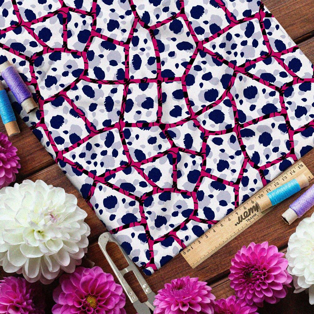 Ткань таффета потрескавшийся белый гепард