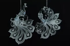 Украшение"Павлин" цвет серебро,2 вида,цена за 1 шт.от 12 до 13 см, (150730)