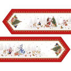 ДОРОЖКА "С НОВЫМ ГОДОМ "45Х300СМ ,КРАСНЫЙ, 100% ХЛОПОК,ТВИЛ ПРОПИТКА