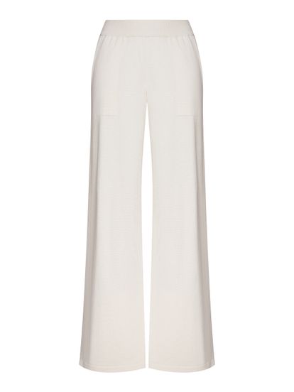 Женские брюки молочного цвета из шелка и кашемира - фото 1