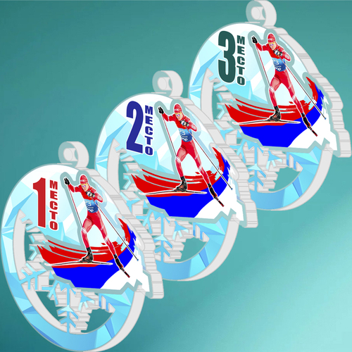 Акриловая медаль Лыжный спорт 1739