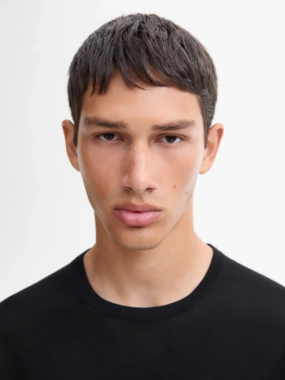 Massimo Dutti Футболка из мягкой ткани, черный