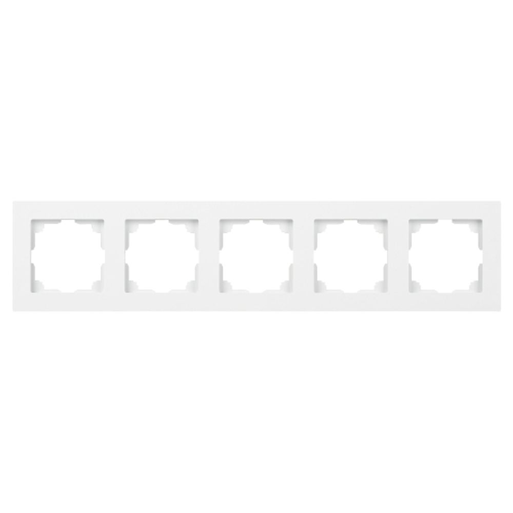Рамка для розеток и выключателей Intro Accent 6-505-01 на 5 постов, СУ, белый | Intro