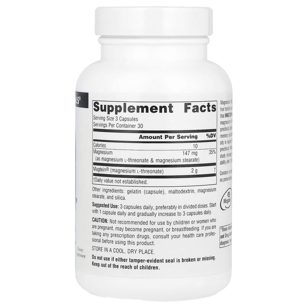 Source Naturals, Magtein®, L-треонат магния, 90 капсул