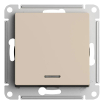 ATLASDESIGN 1-клавишный ПЕРЕКЛЮЧАТЕЛЬ с подсветкой, сх.6а, 10АХ, механизм, ПЕСОЧНЫЙ