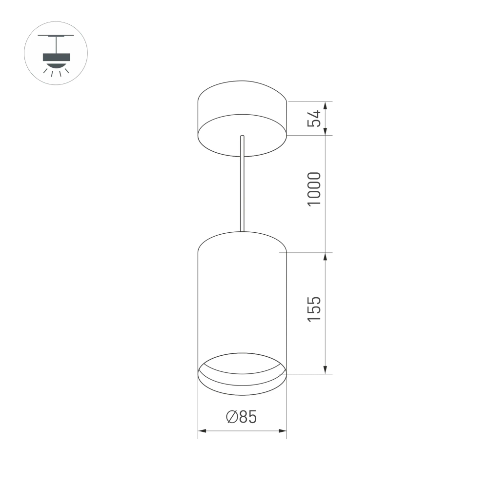 Светильник SP-POLO-HANG-R85-15W White5000 (WH-WH, 40 deg) (Arlight, IP20 Металл, 3 года) 027426