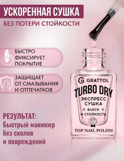 Grattol Turbo Dry Top - Топ экспресс-сушка для лака, 11мл