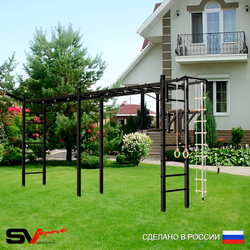 Уличная шведская стенка Sv Sport рукоход х 2 У50811 (Турник/Брусья/Кронш бокс/Канат/кольца/лестница)