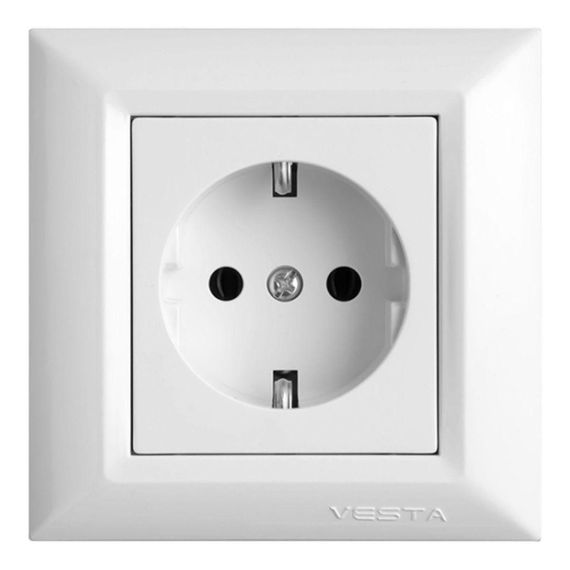 Розетка 2P+E Vesta-Electric Roma белый FRZ00010101BEL