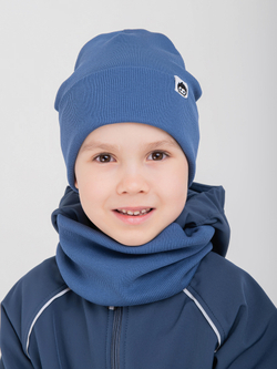 Комплект трикотажный шапка и снуд "Деним"