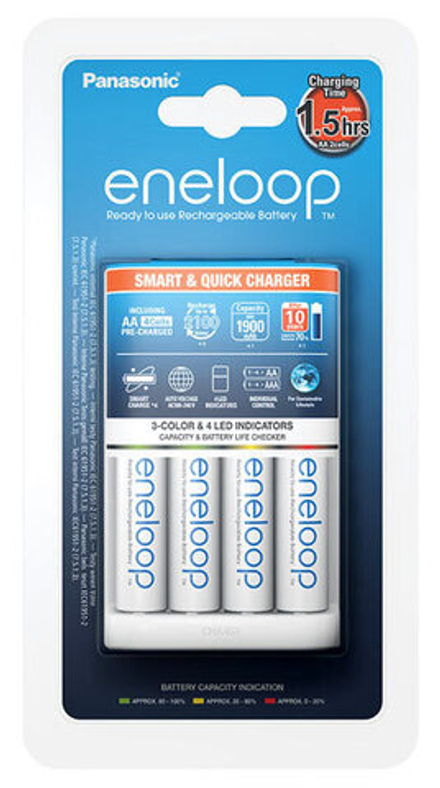 Зарядное устройство Panasonic Eneloop Smart & Quick K-KJ55MCC40E + 4шт АА 1900 mAh