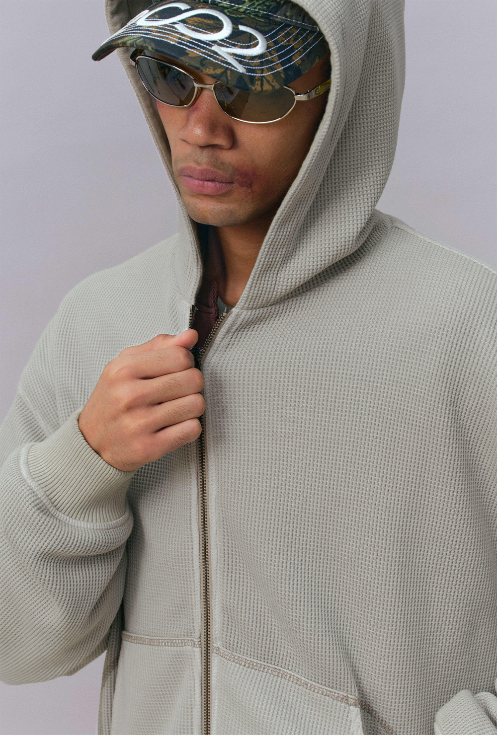 Худи Двухсторонний Nothomme Monterest vintage waffle knit reversible relaxed fit hooded