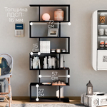 Dipriz Стеллаж 6 полок Марм, 72х24х173.8 см, напольный стеллаж, ЛДСП черная сосна