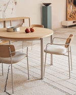 Montuiri раздвижной круглый стол из дубового шпона с серыми ножками