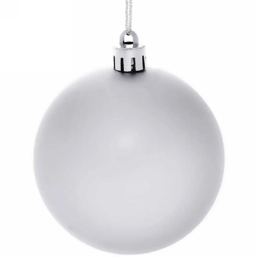 Новогодние шары 7 см (набор 3 шт) «Матовый», серебро