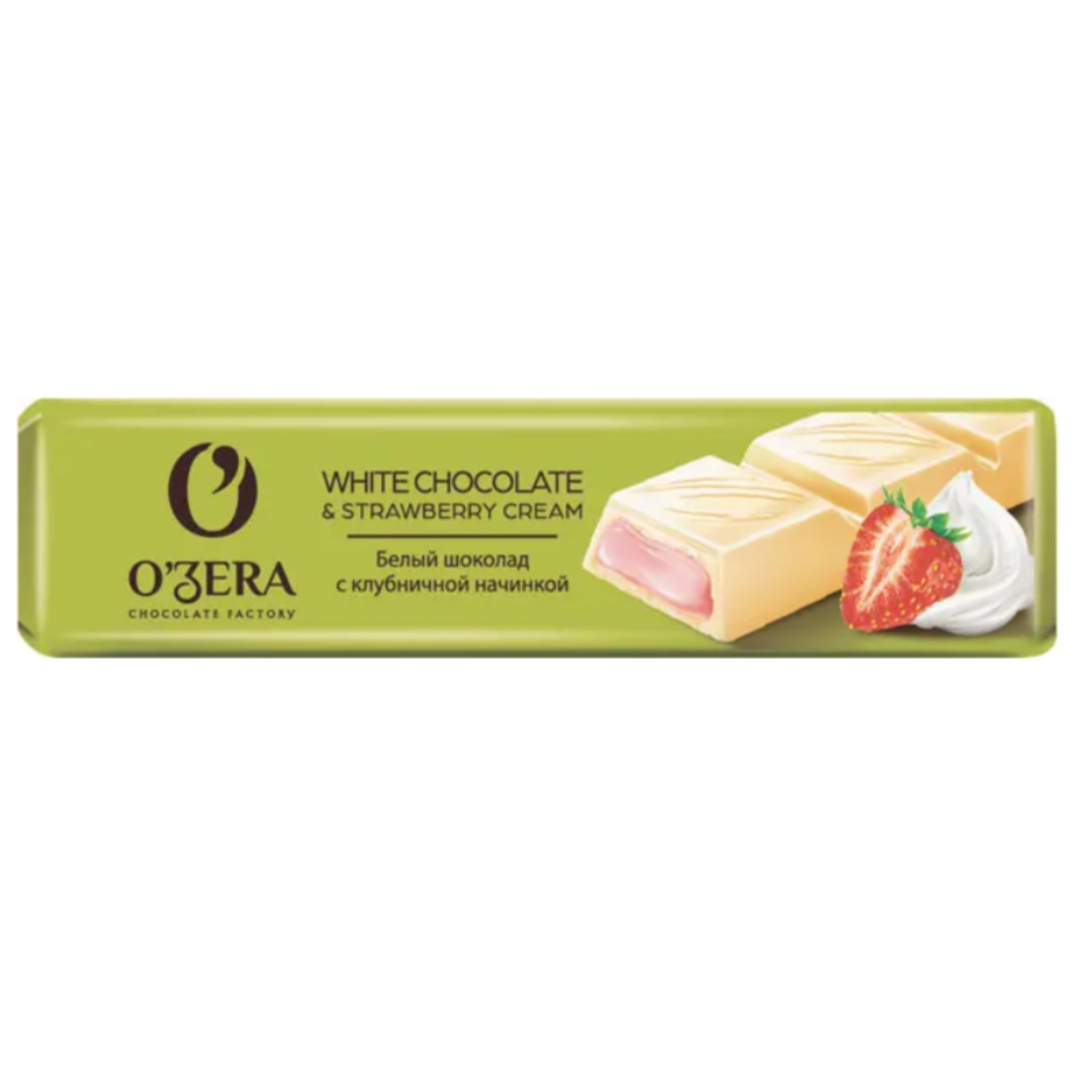 Шоколад Ozera White с клубникой 45 гр