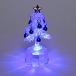 Сувенир с подсветкой «Морозная ёлочка» 7,5*2 см , голубой