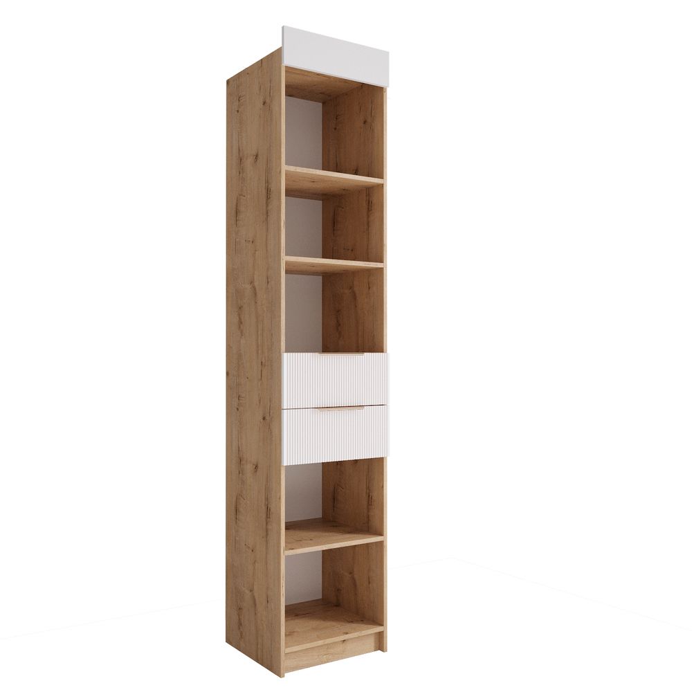 Стеллаж 450 с ящиками Лавис СД 450.1 (Дуб бунратти/Белый софт)