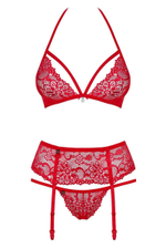 Яркий комплект из цветочного ажура (Размер: S-M) (Цвет: черный)