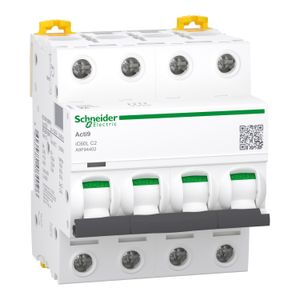 Выключатель автоматический четырехполюсный 4P, 2A C iC60L A9F94402 Schneider Electric