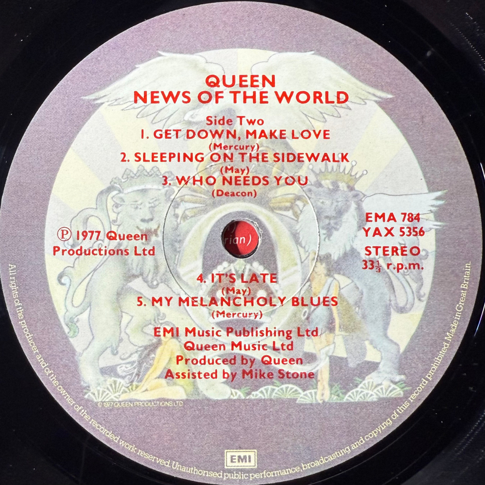 Queen ‎– News Of The World (Англия 1977г.)