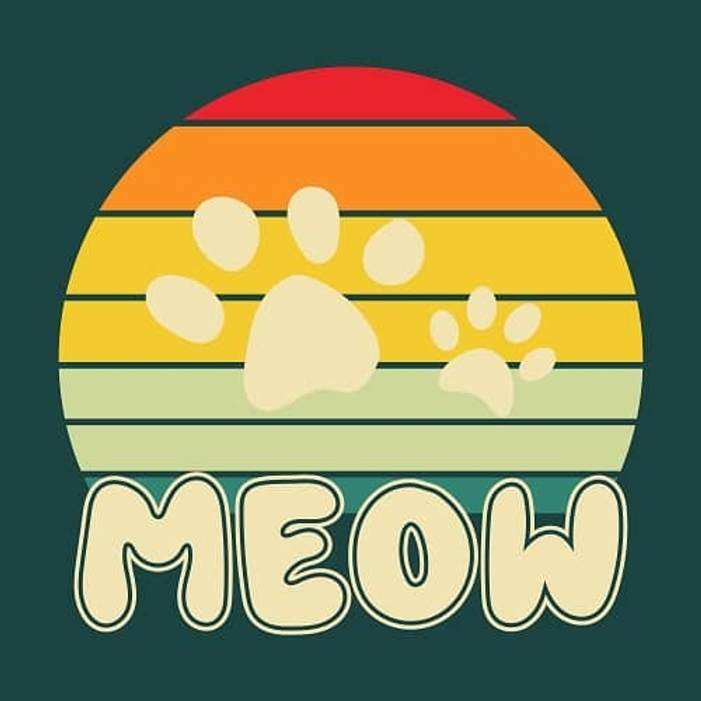принт PewPewCat Meow темно-зеленый