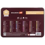 Карандаши цветные художественные BRAUBERG ART PREMIERE, НАБОР 48 цветов, 4 мм, металл кейс, 181694