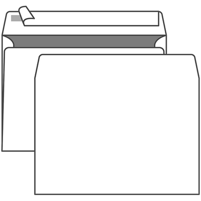 Конверт С4 KurtStrip (229 х 324 мм) белый, удаляемая лента, внутренняя запечатка