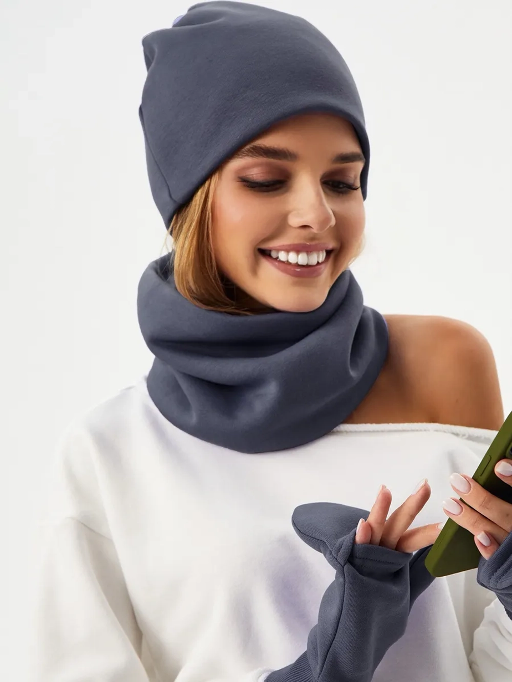 Рукавички-трансформеры из футера с начесом