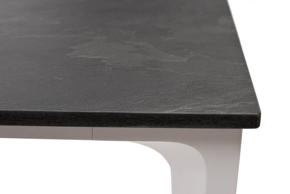 "Малага" обеденный стол из HPL 90х90см, цвет "серый гранит", каркас белый