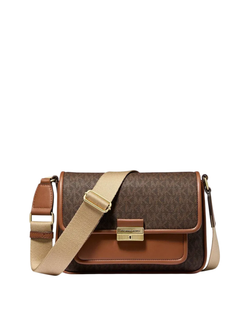 Кросс-боди Michael Kors Bradshaw Medium Signature Logo | Коричневый с песочным