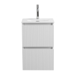 Тумба с раковиной подвесная BelBagno UNO-MINI-400-2C-SO-BO Bianco Opaco, раковина белая BB-8099-3-40