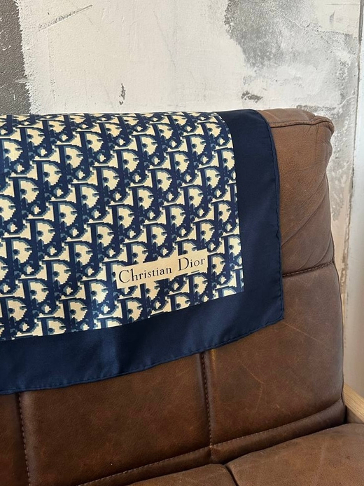 Платок синий с лого Christian Dior
