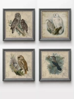 Картины на стену интерьерная на холсте 4 шт, 23*23 см