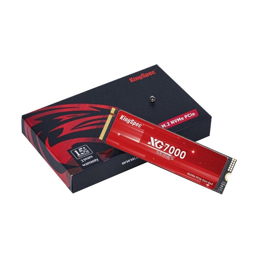 Твердотельный накопитель KingSpec SSD 2TB M.2 2280 PCIe 4.0 x4 NVMe R7400/W4400MB/s 3D TLC MTBF 1M 1200TBW