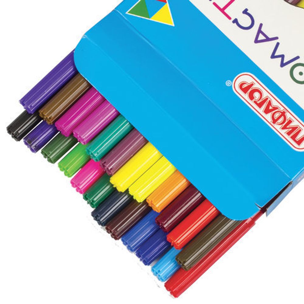 Фломастеры ПИФАГОР "Гонщики", 24 цвета, вентилируемый колпачок, 151395