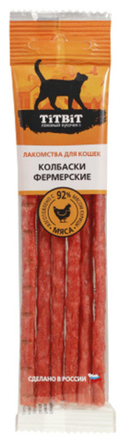 TITBIT Золотая коллекция колбаски Фермерские для кошек - 20 гр